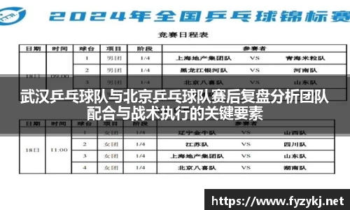 武汉乒乓球队与北京乒乓球队赛后复盘分析团队配合与战术执行的关键要素
